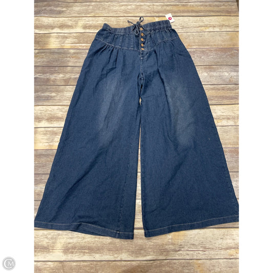 Pants Wide Leg By Cme In Blue Denim, Size: L