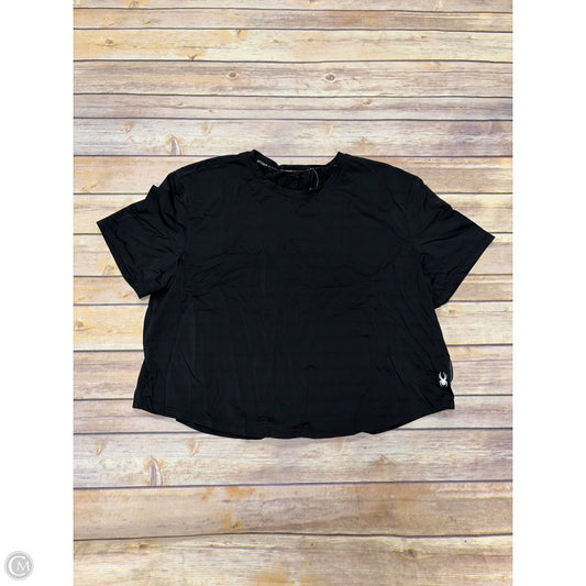Athletic Top Short Sleeve By Spyder In Black, Size: S
