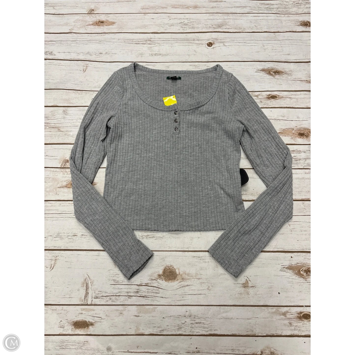 Top Long Sleeve By Wild Fable In Grey, Size: S