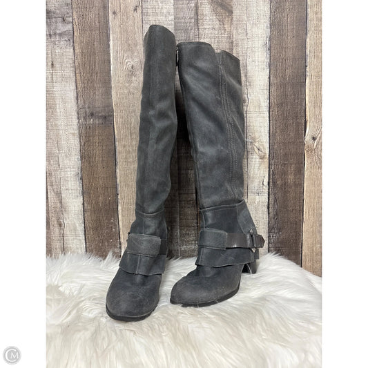 Boots Knee Heels By Fergie In Grey, Size: 9