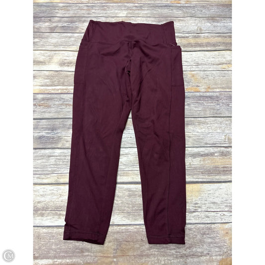 Athletic Leggings By Danskin In Maroon, Size: Xl