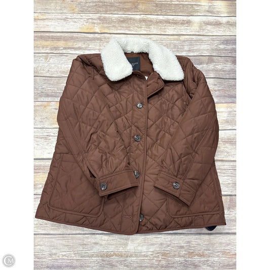 Coat Puffer & Quilted By Talbots In Brown, Size: Lp