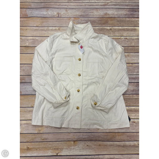 Jacket Shirt By Talbots In Tan, Size: Xlp