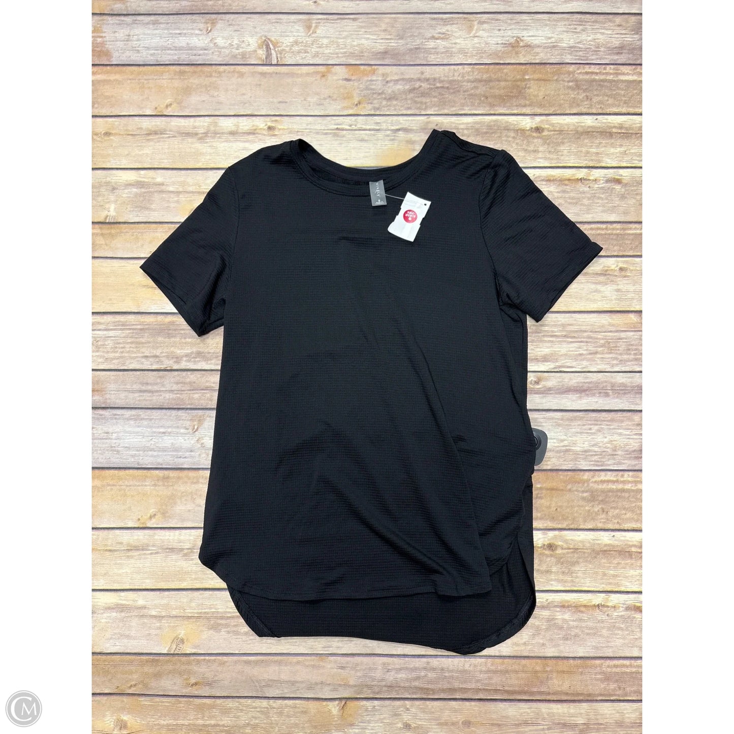 Athletic Top Short Sleeve By Vively In Black, Size: S