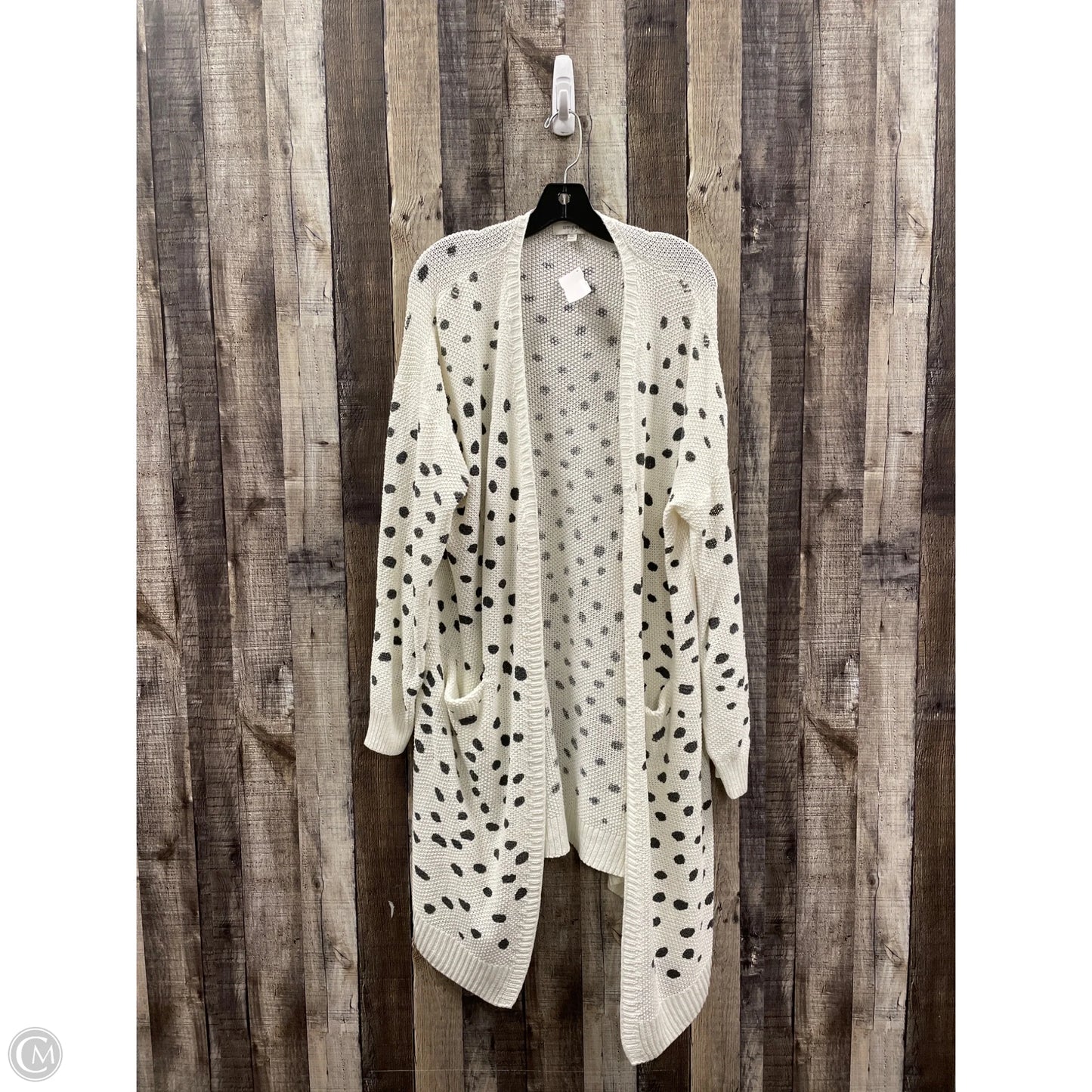 Sweater Cardigan By Umgee In Polkadot Pattern, Size: 2x