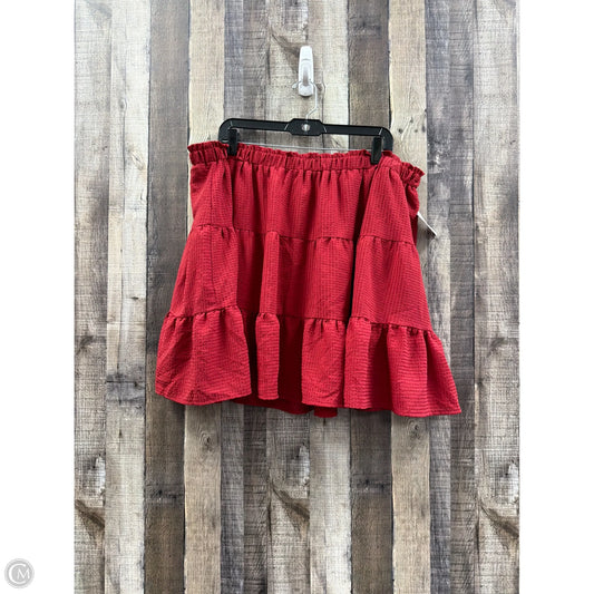Skirt Midi By Arula In Red, Size: 3x