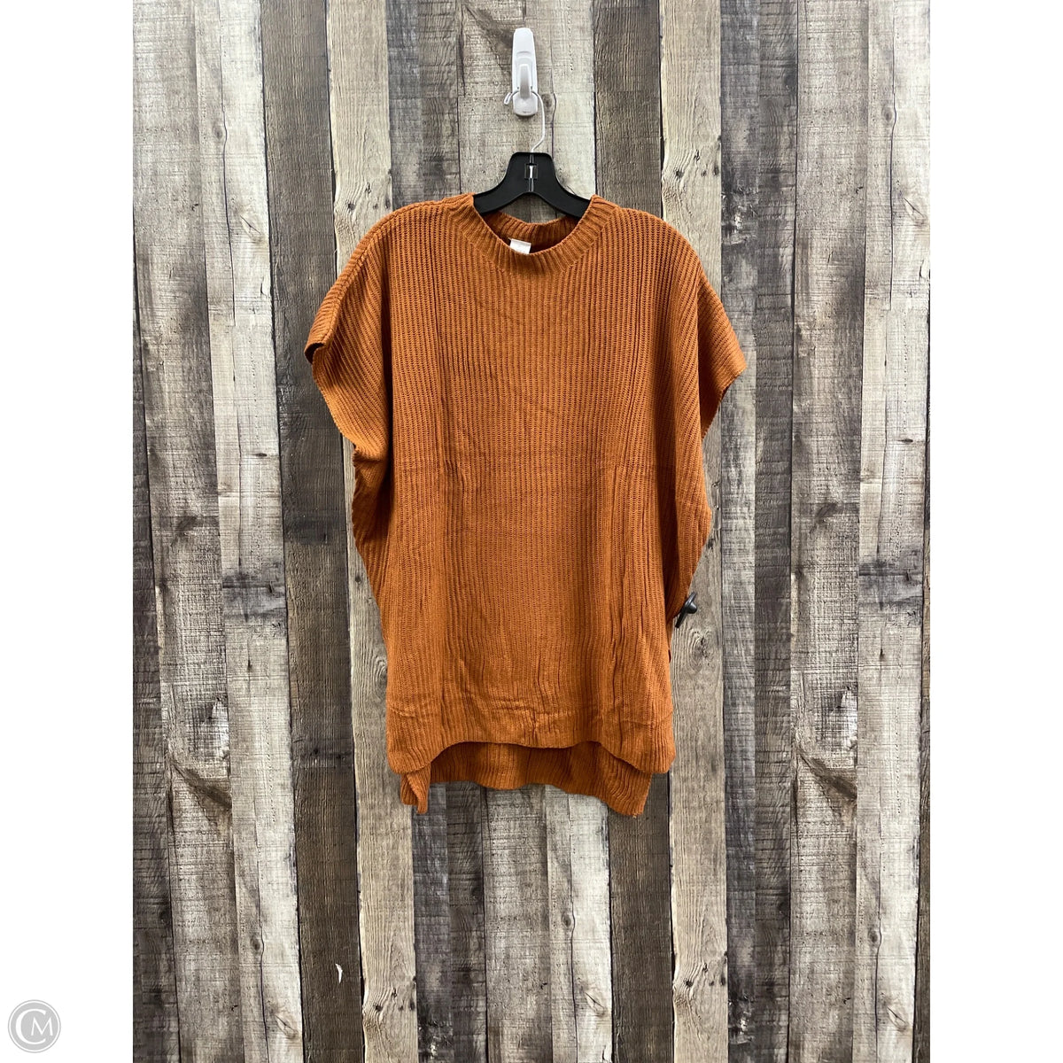 Sweater Short Sleeve By Cme In Brown, Size: M