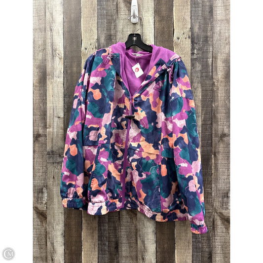 Athletic Jacket By Reebok In Multi-colored, Size: M