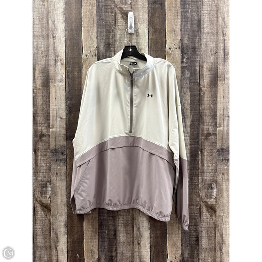 Athletic Jacket By Under Armour In Cream & Grey, Size: Xl