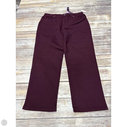 Jeans Straight By Gloria Vanderbilt In Maroon, Size: 18