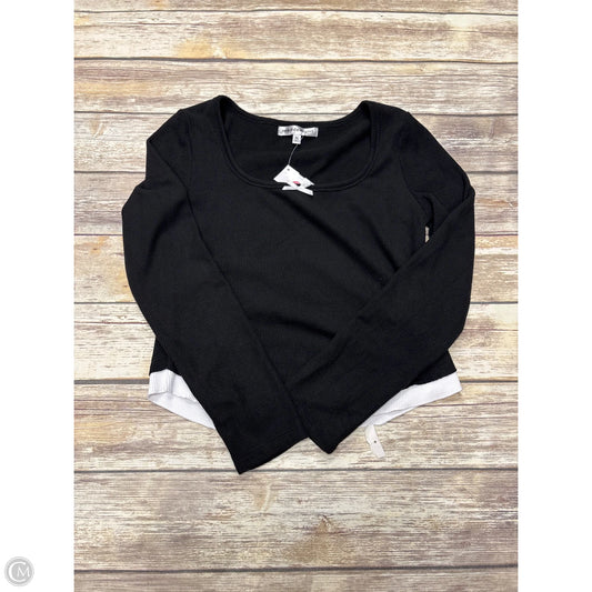 Top Long Sleeve By Madden Girl In Black & White, Size: Xl