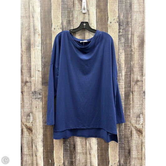 Top Long Sleeve By Zenana In Navy, Size: 3x