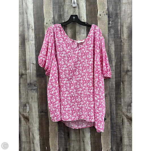 Top Short Sleeve By Lauren Conrad In Pink, Size: 3x