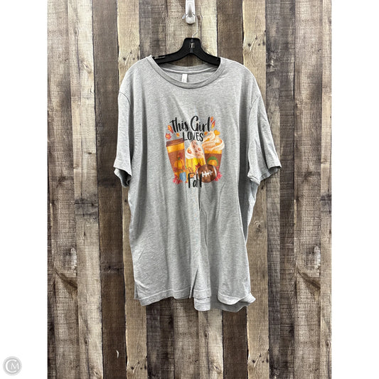 Top Short Sleeve By Canvas In Grey, Size: 3x