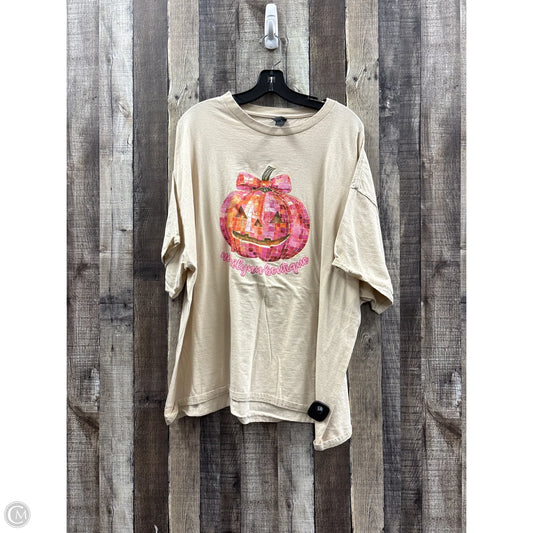 Top Short Sleeve By Gildan In Tan, Size: 3x