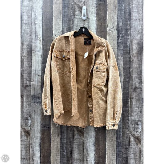 Jacket Denim By Black Label In Brown Denim, Size: M