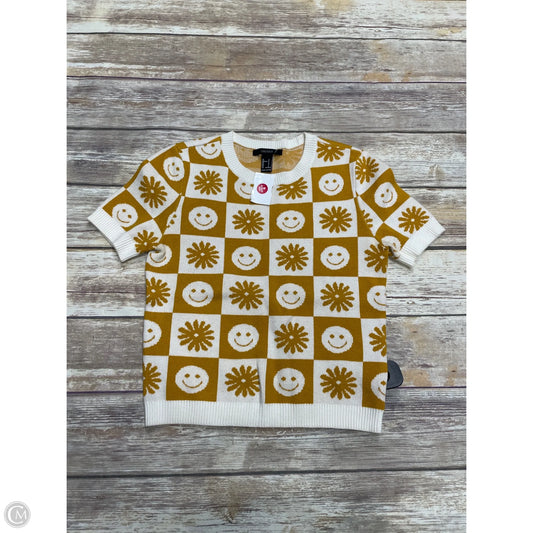 Sweater Short Sleeve By Forever 21 In Cream & Yellow, Size: S