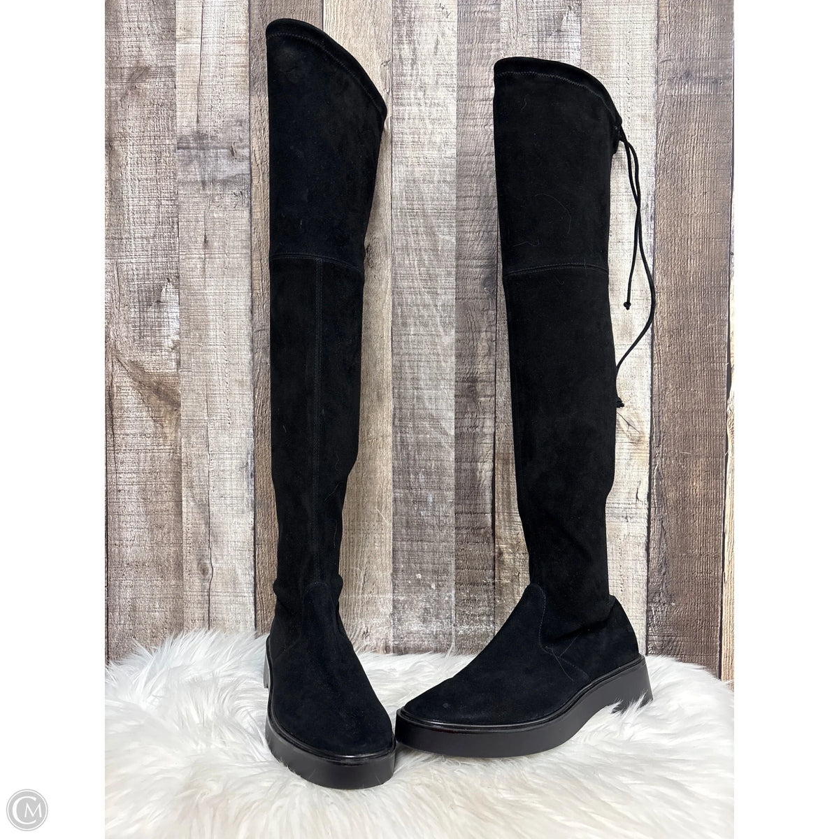 Boots Designer By Stuart Weitzman In Black, Size: 6.5