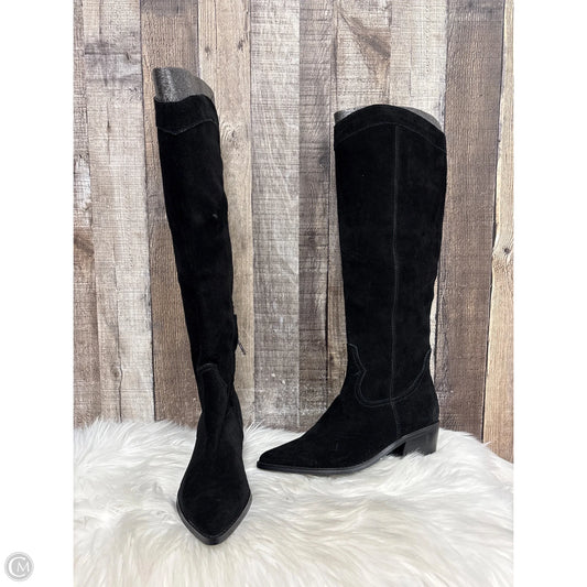 Boots Knee Heels By Nine West In Black, Size: 6.5