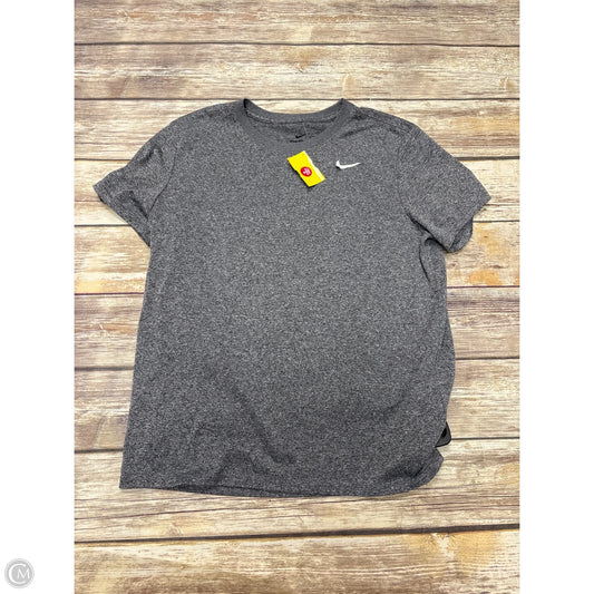 Athletic Top Short Sleeve By Nike In Grey, Size: M