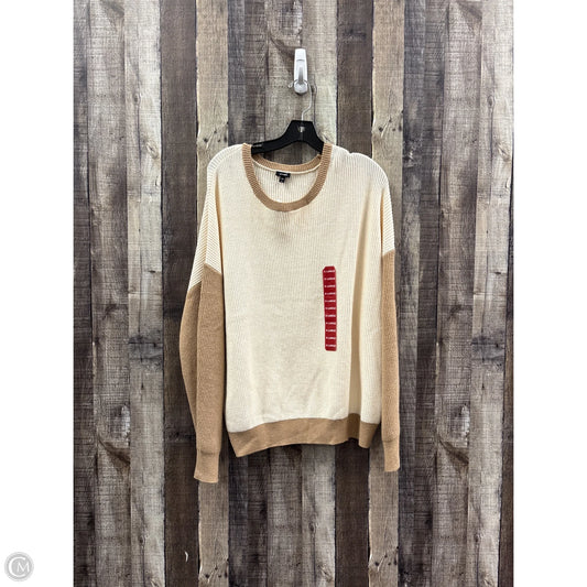 Sweater By Express In Brown & Cream, Size: Xl