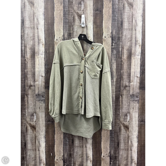 Sweatshirt Hoodie By American Eagle In Green, Size: M