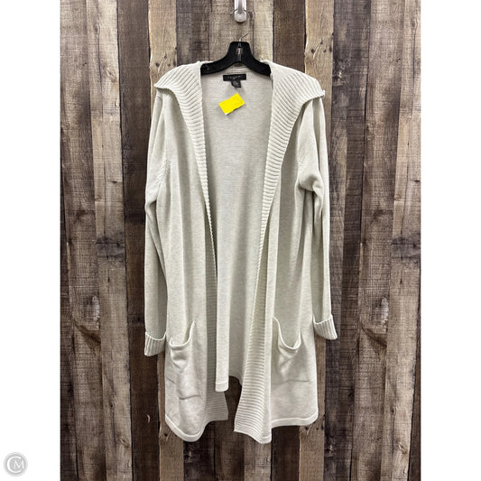 Sweater Cardigan By Tahari In Grey, Size: 2x