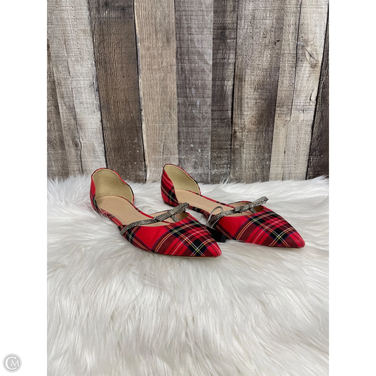 Shoes Flats By J. Crew In Plaid Pattern, Size: 10