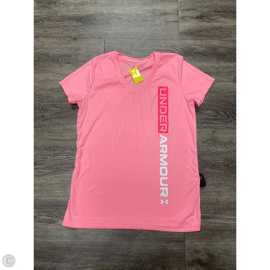 Athletic Top Short Sleeve By Under Armour In Pink, Size: M