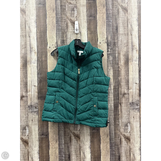 Vest Puffer & Quilted By Charter Club In Green, Size: M