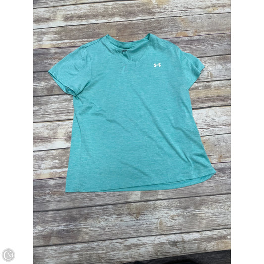 Athletic Top Short Sleeve By Under Armour In Green, Size: L
