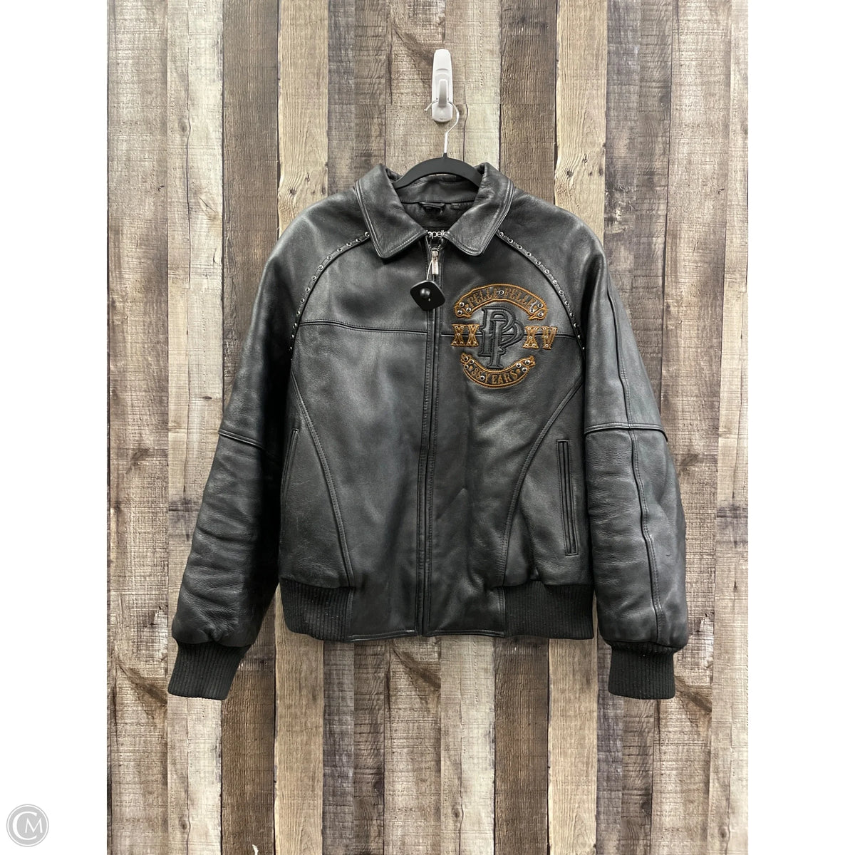 Jacket Moto Leather By Cma In Black, Size: 20