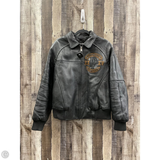 Jacket Moto Leather By Cma In Black, Size: 20