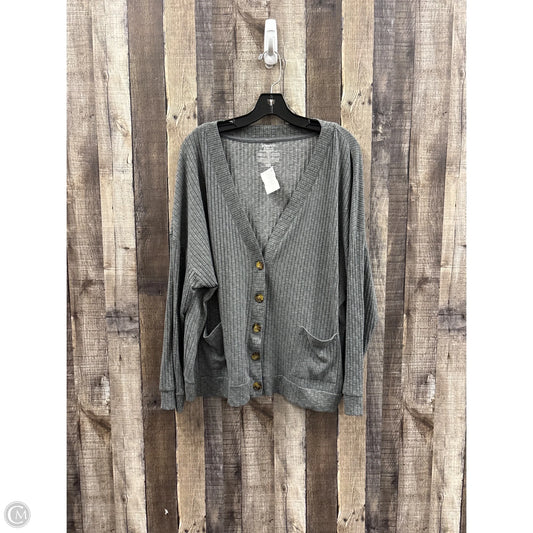Sweater Cardigan By Joyspun In Grey, Size: 2x
