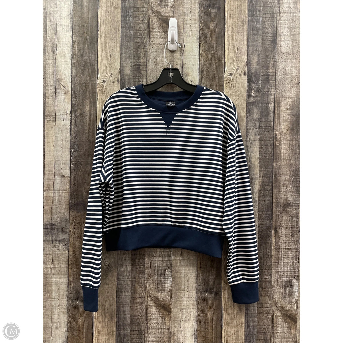 Sweatshirt Collar By Danskin In Striped Pattern, Size: S
