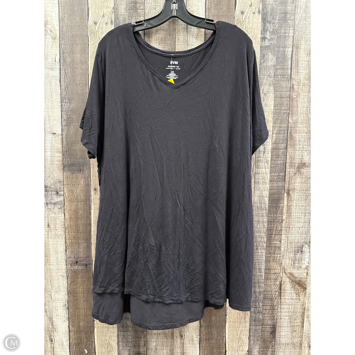 Top Short Sleeve By Evri In Black, Size: 3x