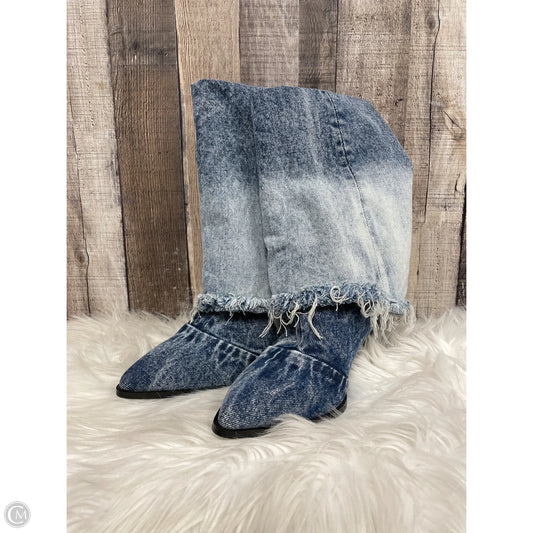 Boots Ankle Heels By Steve Madden In Blue Denim, Size: 10