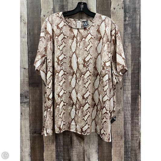 Top Short Sleeve By Worthington In Snakeskin Print, Size: 2x