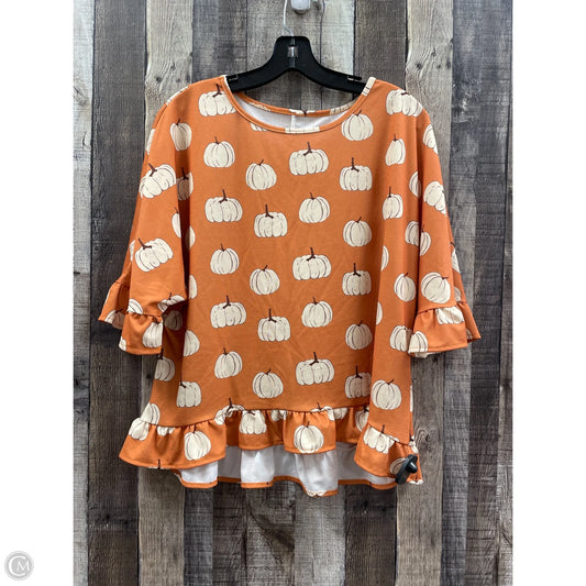 Top 3/4 Sleeve By Cme In Orange, Size: M