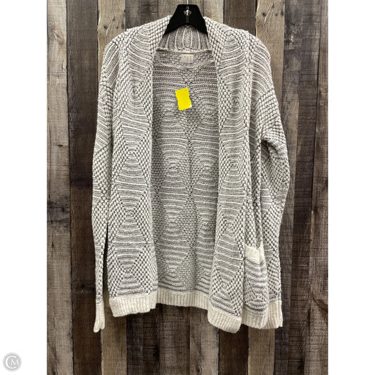 Sweater Cardigan By A New Day In Grey & White, Size: S