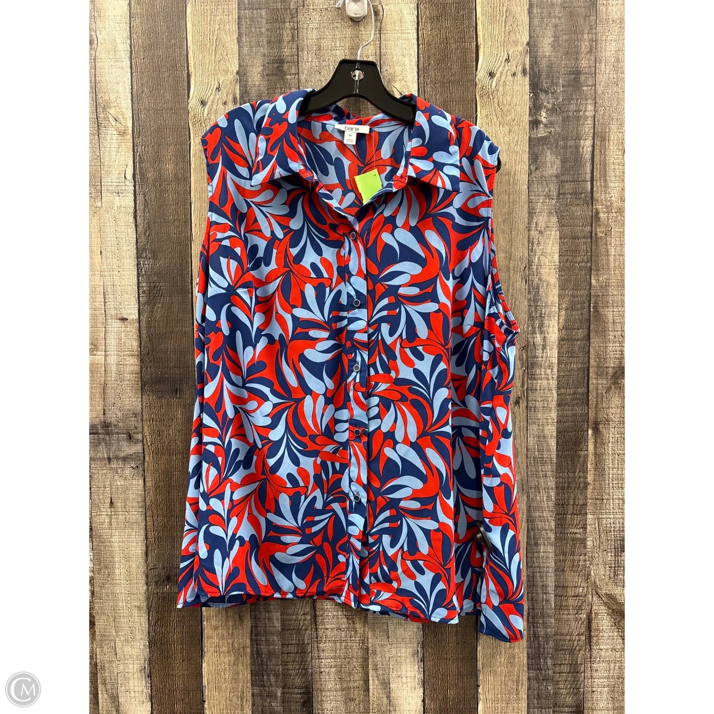 Top Sleeveless By Bar Iii In Blue, Size: 2x