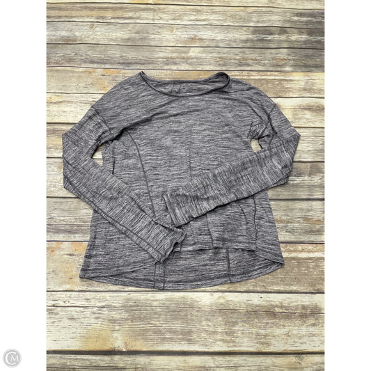 Athletic Top Long Sleeve Collar By Lululemon In Grey, Size: 12