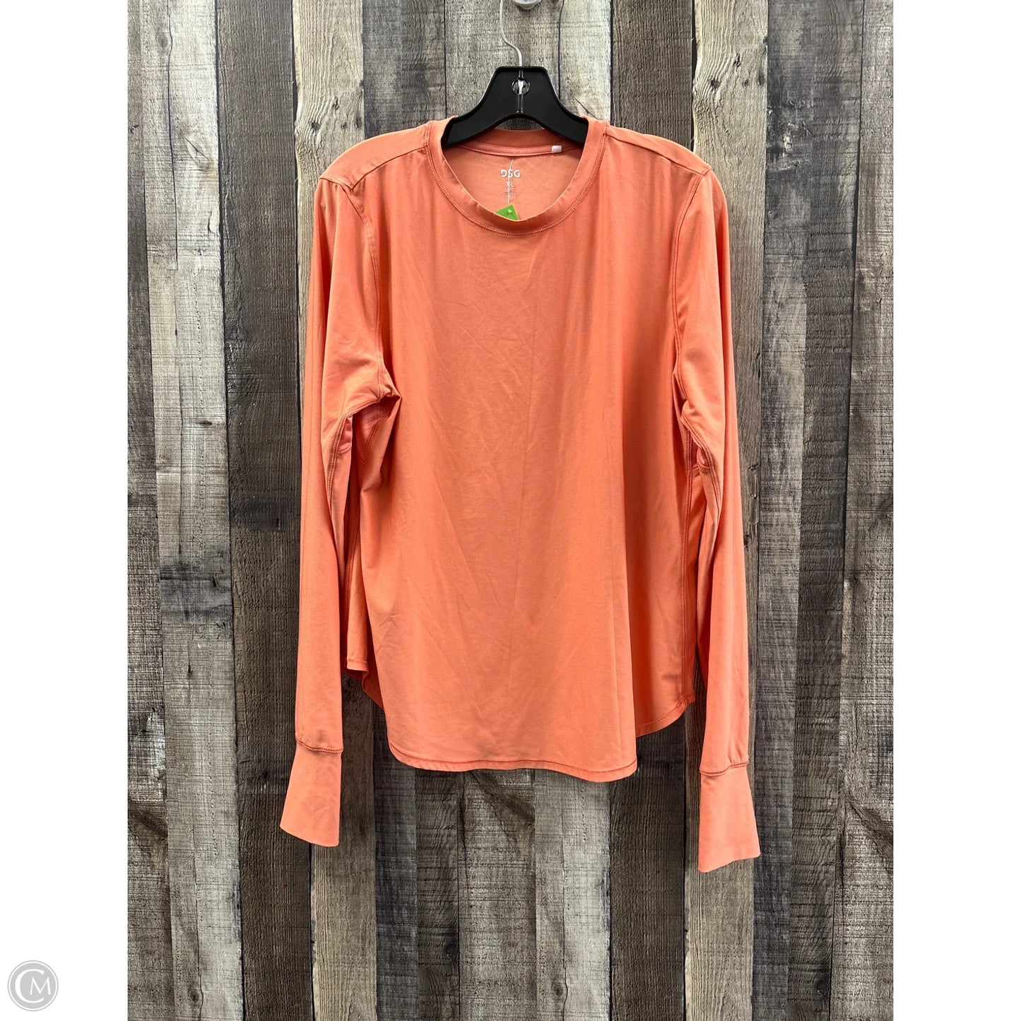 Athletic Top Long Sleeve Collar By Dsg Outerwear In Orange, Size: Xl