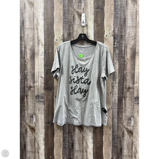 Top Short Sleeve Basic By Lane Bryant In Grey, Size: Xl