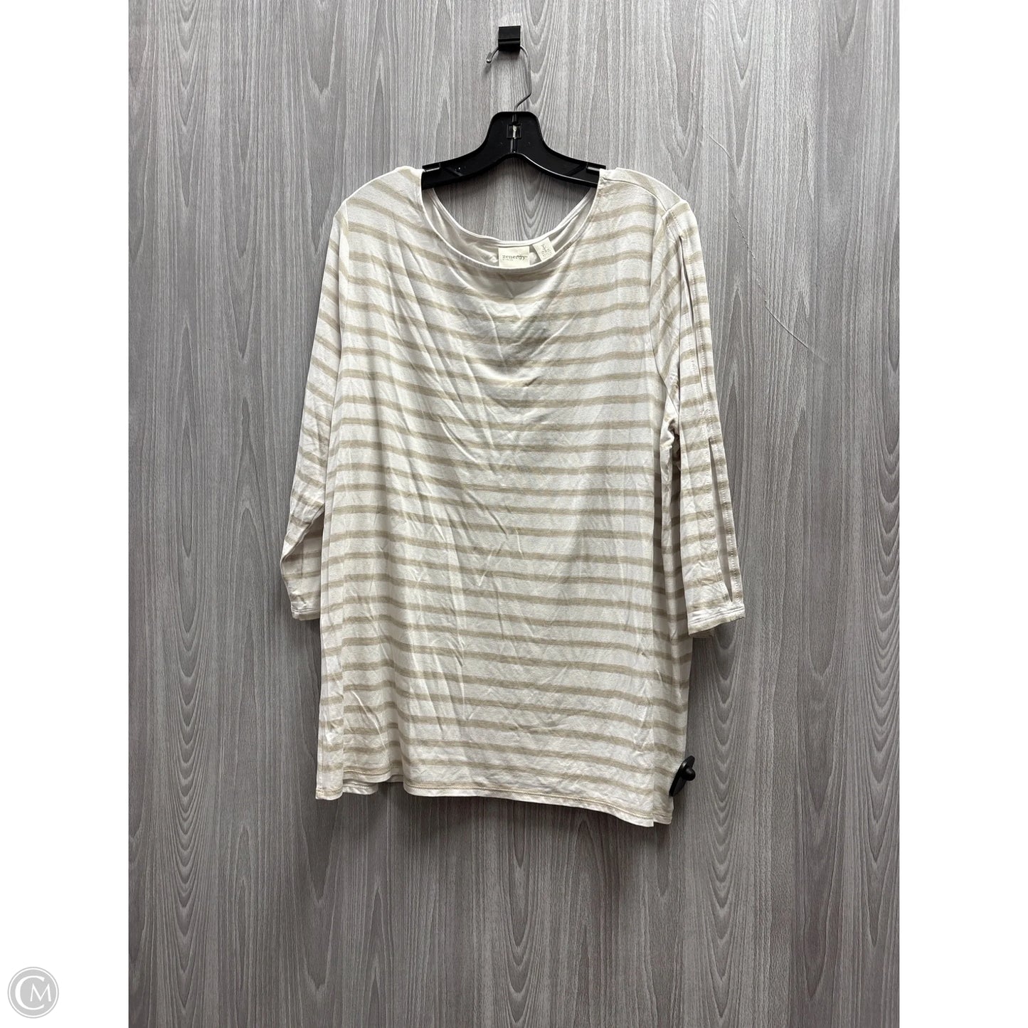 Top 3/4 Sleeve Basic By Chicos In White, Size: Xl