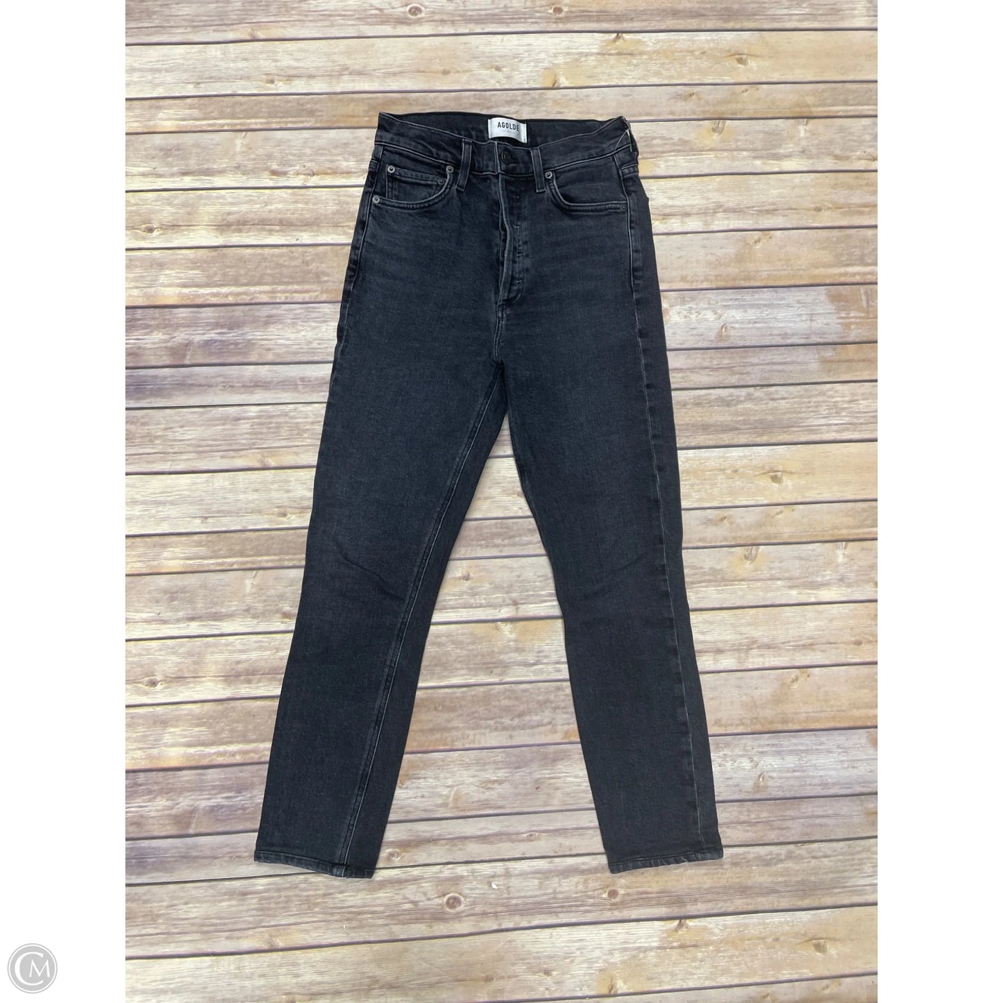 Jeans Skinny By Agolde In Black, Size: 0