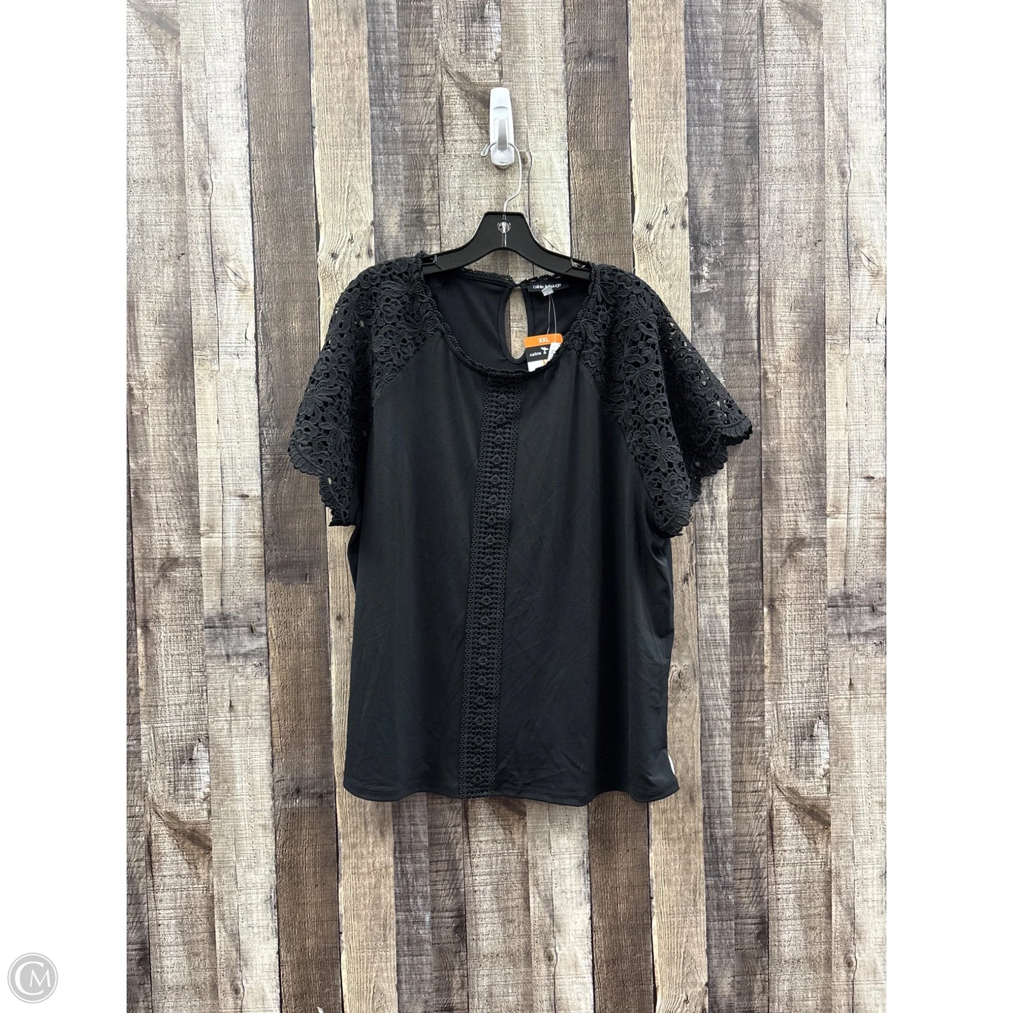 Top Short Sleeve By Cable And Gauge In Black, Size: Xxl