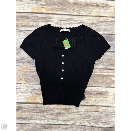Top Short Sleeve By Zara In Black, Size: M
