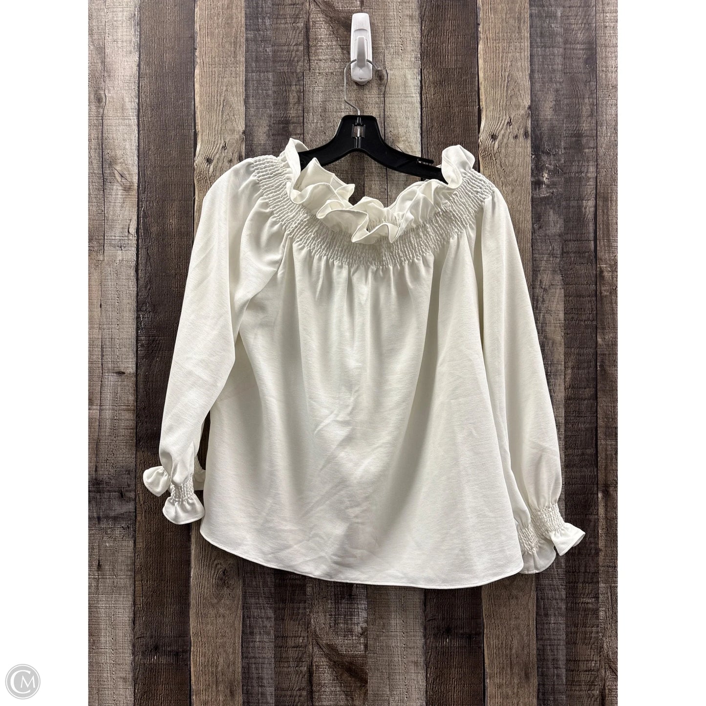 Top Long Sleeve By Tuckernuck In White, Size: M