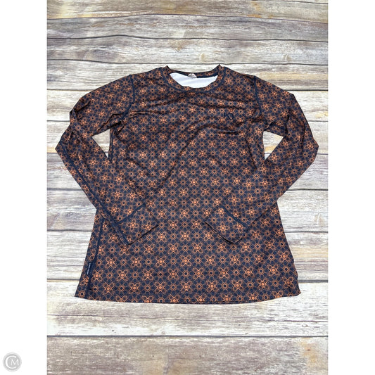 Athletic Top Long Sleeve Collar By Cmc In Brown, Size: L